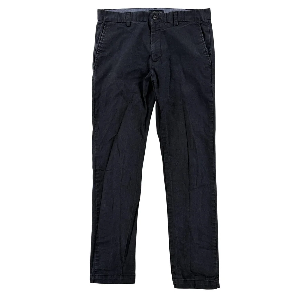 Banana Republic Fulton‎ Skinny Chino Pants Mens 32x32 Black Slim Stretch Casual
